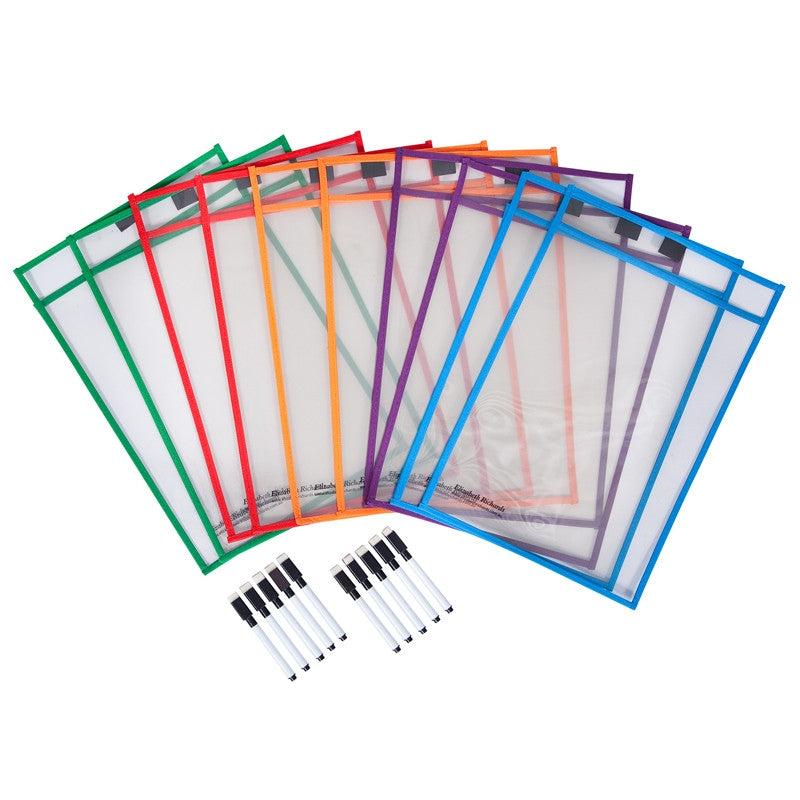 Write n Wipe Paper Saver Sleeves - A4 Pack of 10 - inc Pens & Erasers
